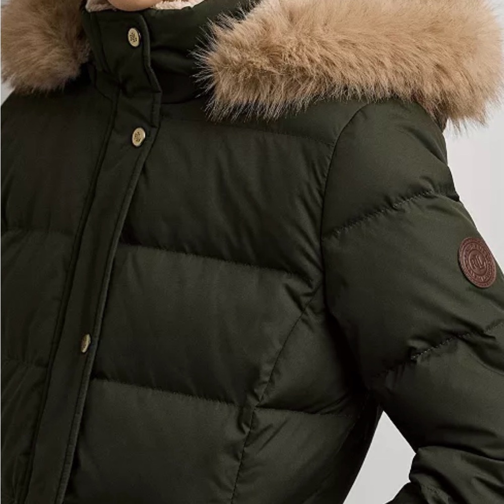 Ralph Lauren Women's Faux-Fur Hooded Puffer Coat Size Small